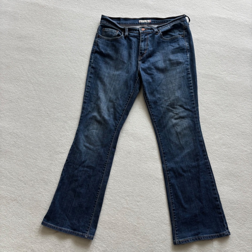 Levis 515 Bootcut‎ Jeans Womens 8 Short Blue Dark Wash Denim Stretch 515-0218